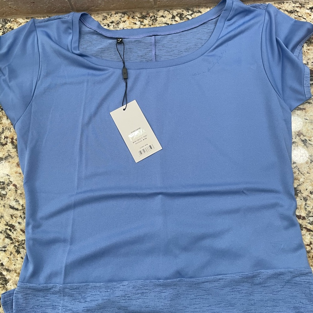 Whitney Simmons long line tee in blue